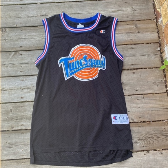 Vintage 90s Champion Space Jam Donald Duck Toon Squad Jersey Large Jordan Movie - Picture 6 of 10